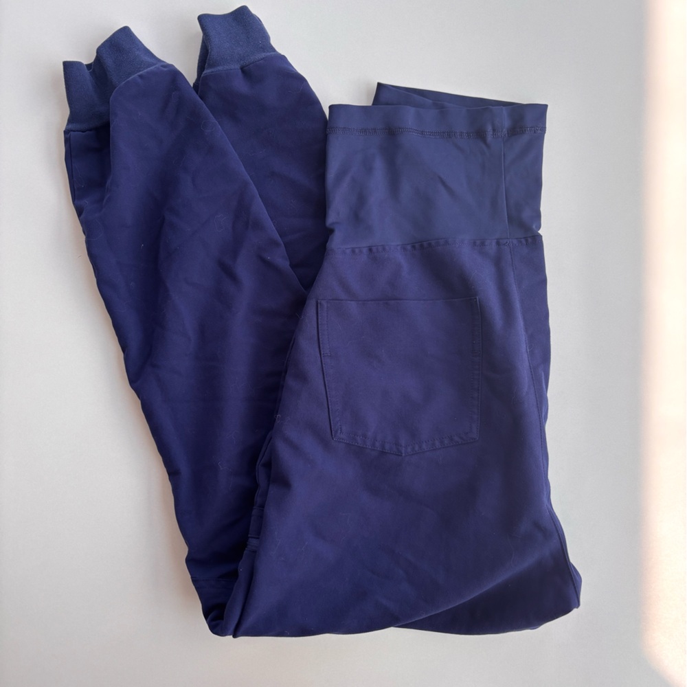 Two Figs Navy Blue Maternity Scrub Pants
